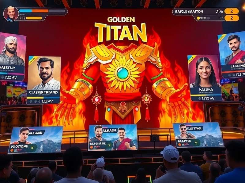 Golden Titan Gameplay Action Golden Titan gameplay screenshot showing battle royale action