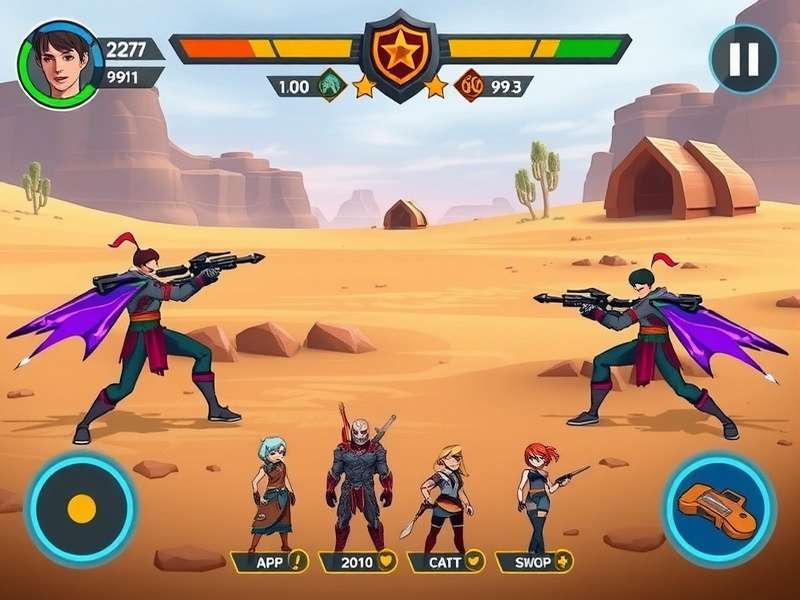 Battle Interface of Desert Duel Dominators Desert Duel Dominators battle interface showing character abilities