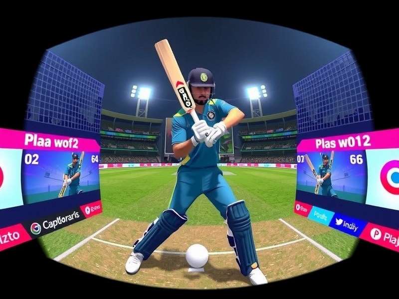 India VR Cricket Stars VR Gameplay India VR Cricket Stars gameplay showing batsman in virtual reality