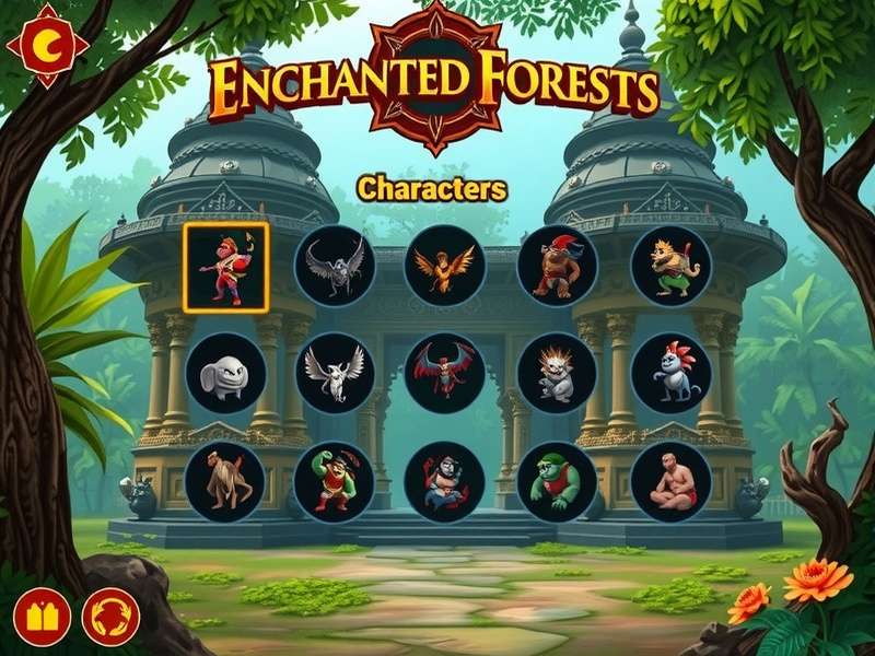 India S Enchanted Forests - Character Selection Character selection screen showing diverse mythological beings