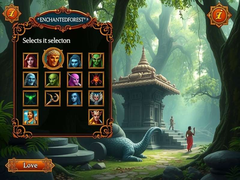 India S Enchanted Forests - Ancient Temple Scene Mythological scene from India S Enchanted Forests showing ancient temple