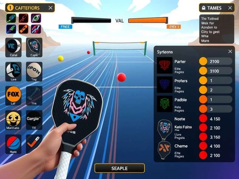 Customization Options in Elite Paddle Legend Elite Paddle Legend customization screen showing various paddle options