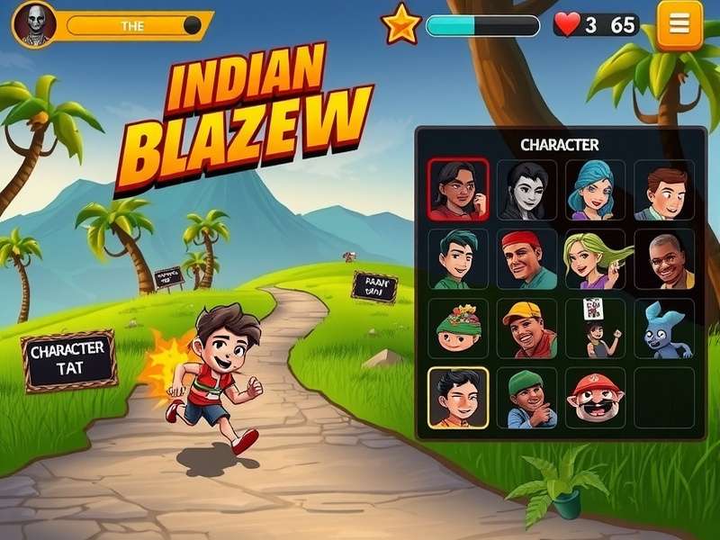 Indian Blaze Fury Run Gameplay Indian Blaze Fury Run gameplay screenshot showing character running through vibrant Indian landscape