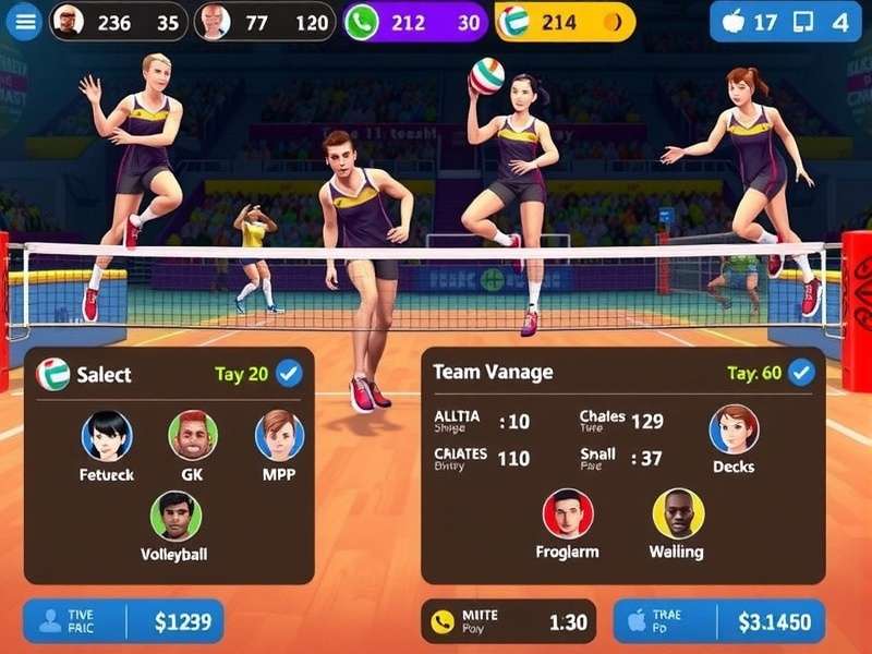 Pro Volley Clash Character Roster Pro Volley Clash character selection screen showing diverse athletes