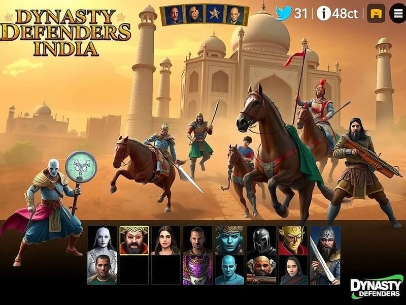 Dynasty Defenders India Gameplay Dynasty Defenders India gameplay screenshot showing historical battle