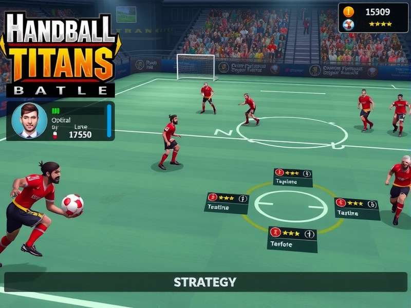 Strategic Formations in Handball Titans Battle Handball Titans Battle strategy diagram showing offensive formations