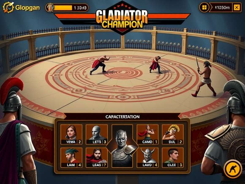 Gladiator Champion gameplay screenshot showing combat arena
