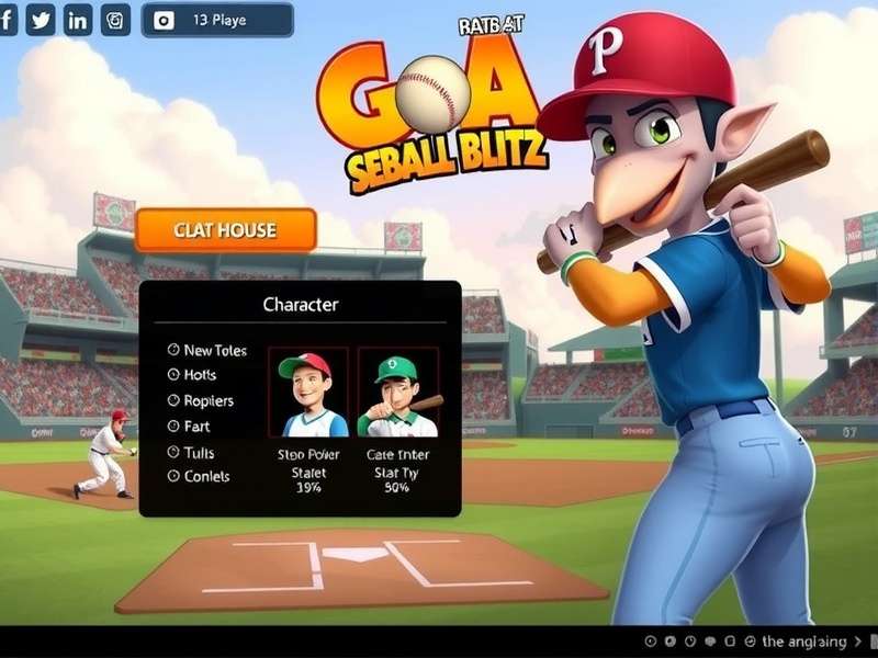 Goa Baseball Blitz Batting Interface Goa Baseball Blitz gameplay screenshot showing batting interface