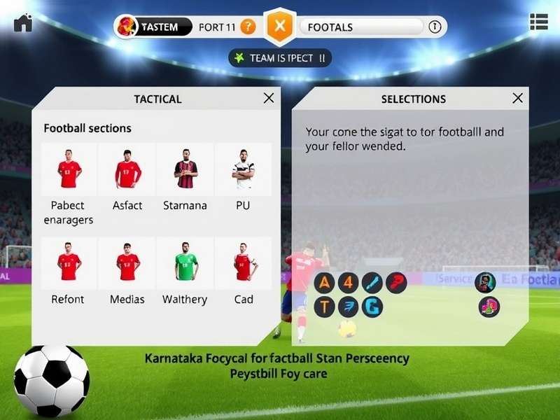 Tactical Setup in Karnataka Football Stars Karnataka Football Stars tactical setup screen showing formation and player instructions