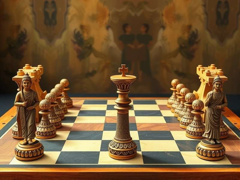 Standard Chess Setup Modern Chess board with pieces in starting position